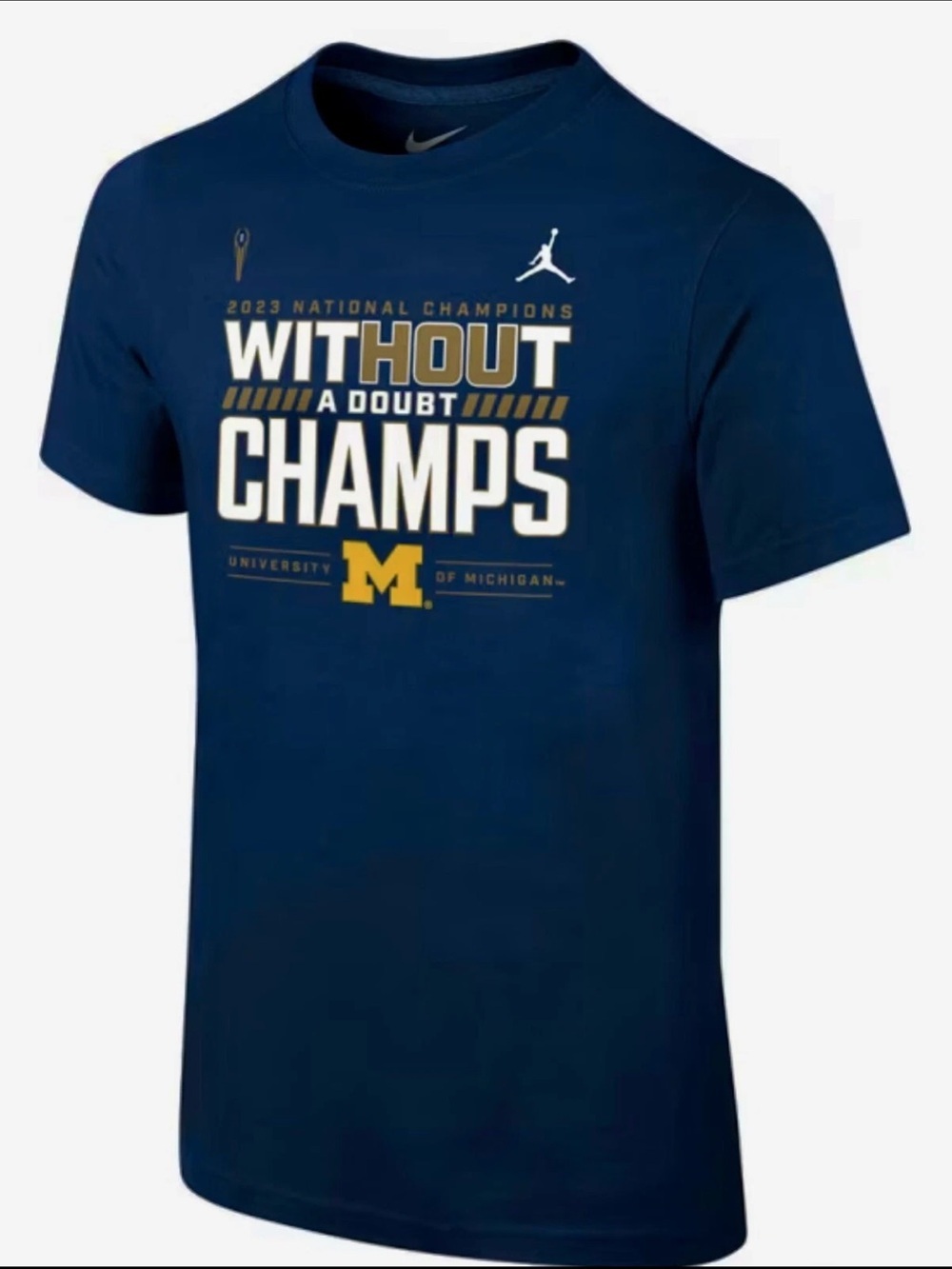 Nike Navy Blue Michigan Wolverine’s Logo Tee